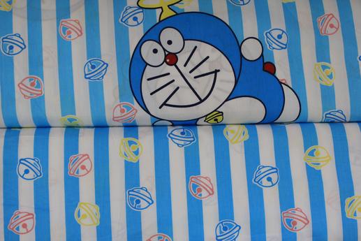 Тканина для дитячої постільної білизни, синій кіт | Textile Plaza