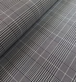 Костюмна тканина Клітинка чорно-біла | Textile Plaza