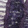 Сетка вышивка, цветы/бусины в фиолетовой гамме | Textile Plaza