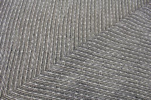 Рогожка черно-белая с серебряным вплетением | Textile Plaza