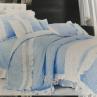 Сатин для постельного белья, бантики на голубом фоне | Textile Plaza