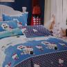 Тканина для постільної білизни, Hello Kitty, синій/блакитний фон. Байка | Textile Plaza