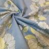 Сатин для постельного белья, белые цветы на воздушно-синем фоне | Textile Plaza