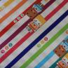 Ткань для детского постельного белья, человечки/полосатый фон | Textile Plaza