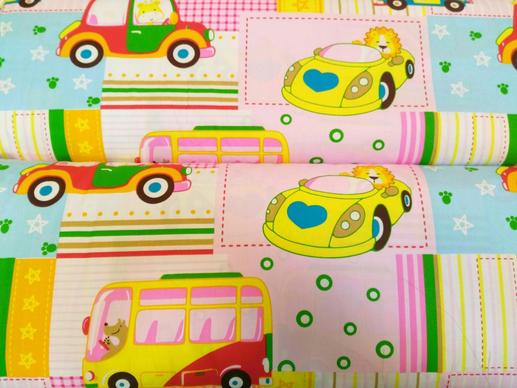 Ткань для детского постельного, разные машинки | Textile Plaza