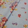 Ткань для постельного белья, цветы на нежно-голубом | Textile Plaza