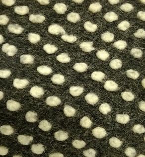 Шерсть пальтовая, черный в мелкий белый горошек | Textile Plaza