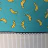 Ткань для постельного белья, бананы, бело-зеленый фон | Textile Plaza