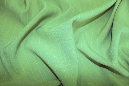 Костюмна тканина біла смужка на оливковому | Textile Plaza