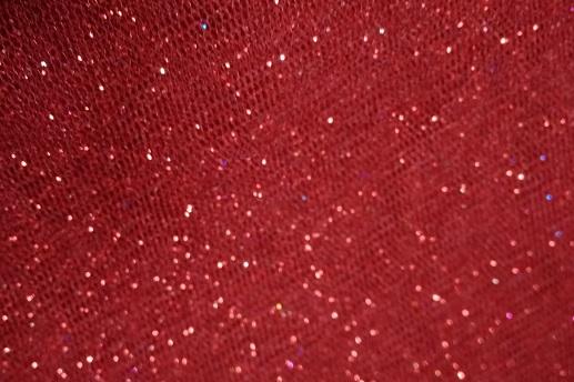 Фатин жаккард, бордо с блестками | Textile Plaza