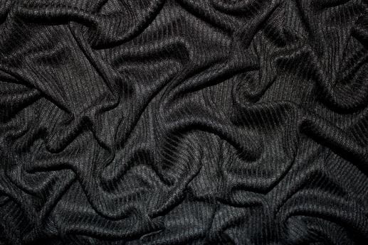 Трикотаж резинка, черный | Textile Plaza