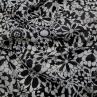 Шелк Италия черно-белый цветочный принт | Textile Plaza