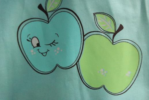Сатин для постельного белья, яблочки на голубом фоне | Textile Plaza