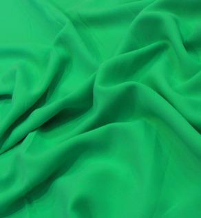 Креп-шифон, цвет ярко-зеленый | Textile Plaza
