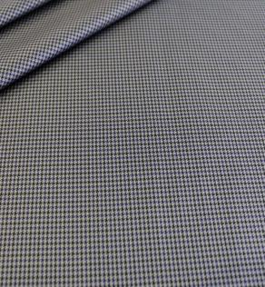 Тафта жаккард Італія принт чорно-синя дрібна гусяча лапка | Textile Plaza