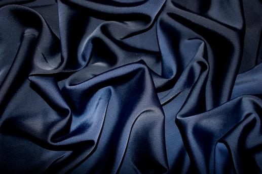 Стрейч атлас щільний, колір темно-синій | Textile Plaza