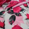 Шелк GUCCI принт розы на розовом фоне | Textile Plaza