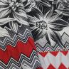 Жаккард Італія чорно-біло-червоний квітковий принт | Textile Plaza