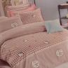 Ткань для постельного белья, Hello Kitty, кофейный фон в клеточку | Textile Plaza