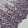 Сітка вишивка, фіолетові візерунки/горох | Textile Plaza