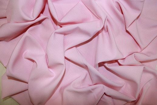 Super soft принт тонкая полоска бело-розовая | Textile Plaza