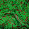 Жаккард PRADA зелено-бордовий квітковий принт | Textile Plaza