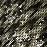 Сетка вышивка пайетками, черно-серые полосы | Textile Plaza