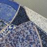 Трикотаж вискоза двухсторонний, голубые узоры | Textile Plaza