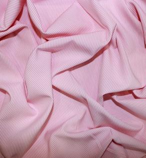 Super soft принт тонка смужка біло-рожева | Textile Plaza