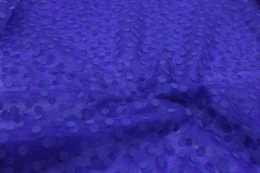 Фатин жаккард, насыщенный синий | Textile Plaza