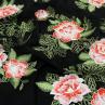 Сетка вышивка розы на черном | Textile Plaza