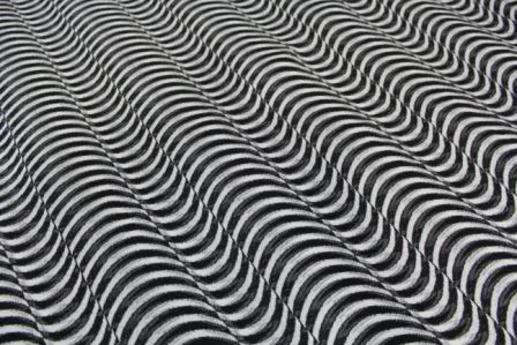Хлопковый трикотаж (Италия, ширина 175 см) волны черно-белые | Textile Plaza