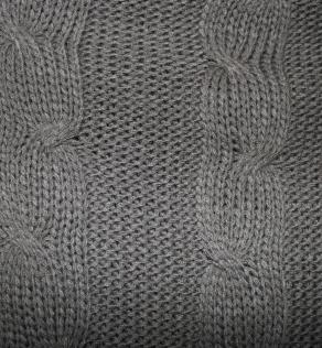 Трикотаж вязка Италия крупная косичка серый (хаки) | Textile Plaza