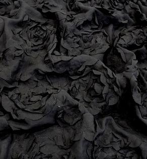 Шифон вишивка колір чорний | Textile Plaza