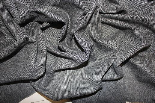 Костюмная шерсть елочка серого цвета | Textile Plaza