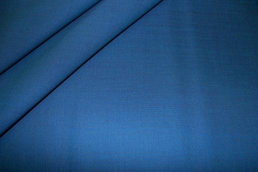Вовна костюмна, синя в тонку смужку | Textile Plaza