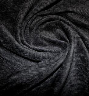 Микро вельвет, цвет черный | Textile Plaza