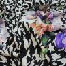 Шовк з еластаном Dolce&Gabbana принт гусяча лапка і квіти | Textile Plaza