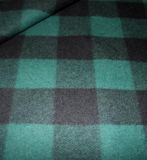 Пальтова тканина, чорно-зелена клітка | Textile Plaza