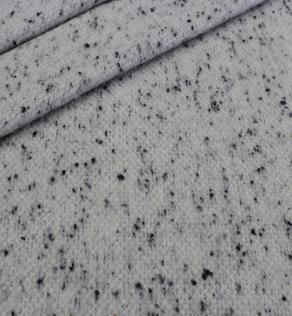 Шерсть пальтовая, черные вкрапления на белом | Textile Plaza