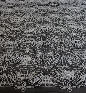 Сетка черная с вязанной вышивкой | Textile Plaza