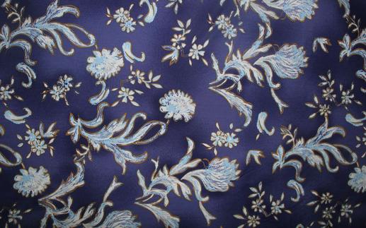 Бавовна кольорова Alberta Ferretti (Італія) блакитні квіти на фіолетовому | Textile Plaza