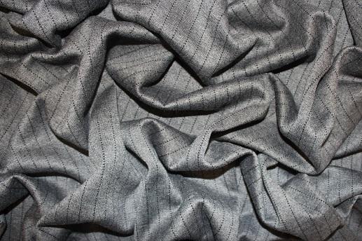 Трикотаж серый в черную полоску | Textile Plaza