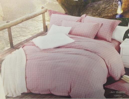 Сатин для пошива постельного белья, розовая клетка | Textile Plaza