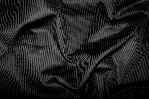 Вельвет хлопковый, цвет черный | Textile Plaza