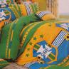 Сатин для постельного белья, футбольная тематика, желто-зеленая гамма | Textile Plaza
