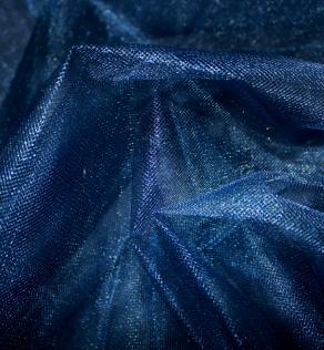 Фатин перламутр цвет темно-синий | Textile Plaza