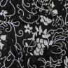 Сетка вышивка пайетками, черно-белые цветы | Textile Plaza