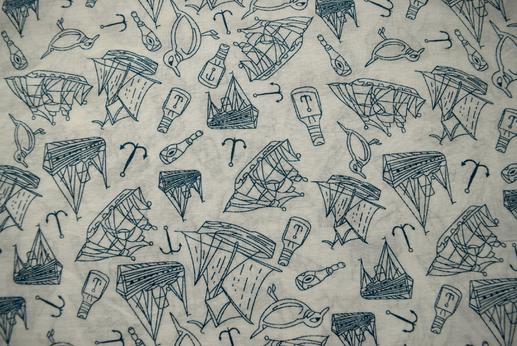 Хлопок принт, арт. 11452/9/1, Кораблики | Textile Plaza