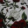Трикотаж Dolce & Gabbana розы на белом | Textile Plaza
